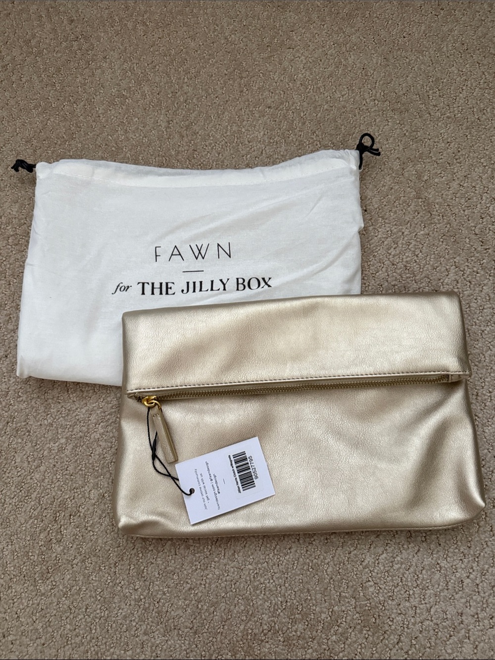 Gold Fold-Over Clutch- Fawn for the Jilly Box